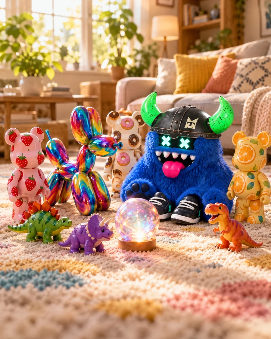 A living room floor covered in ToyMonster toys